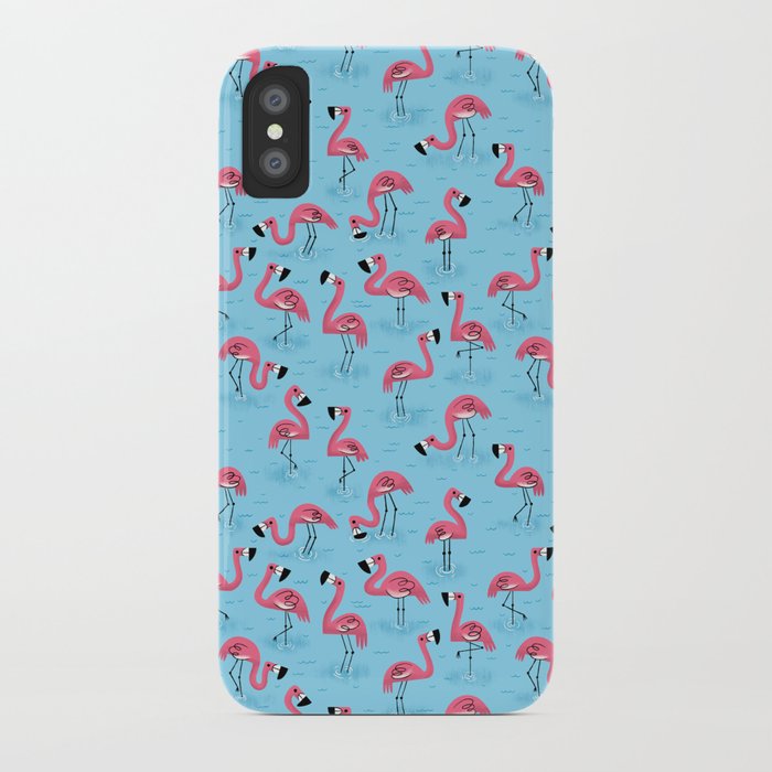 Flamingos iPhone Case by wanderingbert | Society6