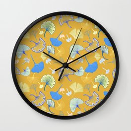 Ginkgo leaves Wall Clock | Pattern, Australianleaves, Drawing, Falllleaves, Digital, Maidenhairtree, Botanicalpattern, Ginkgoleaves, Japanesemaples, Yellowleaves 