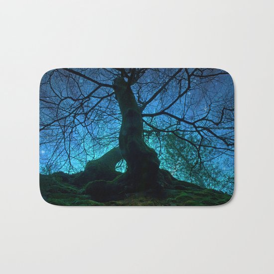 Tree under a spangled sky (light) Bath Mat
