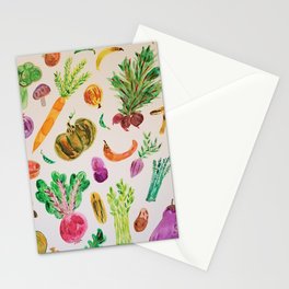 watercolor veggie market Stationery Card