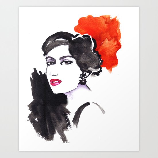 Fashion illustration portrait !! Art Print