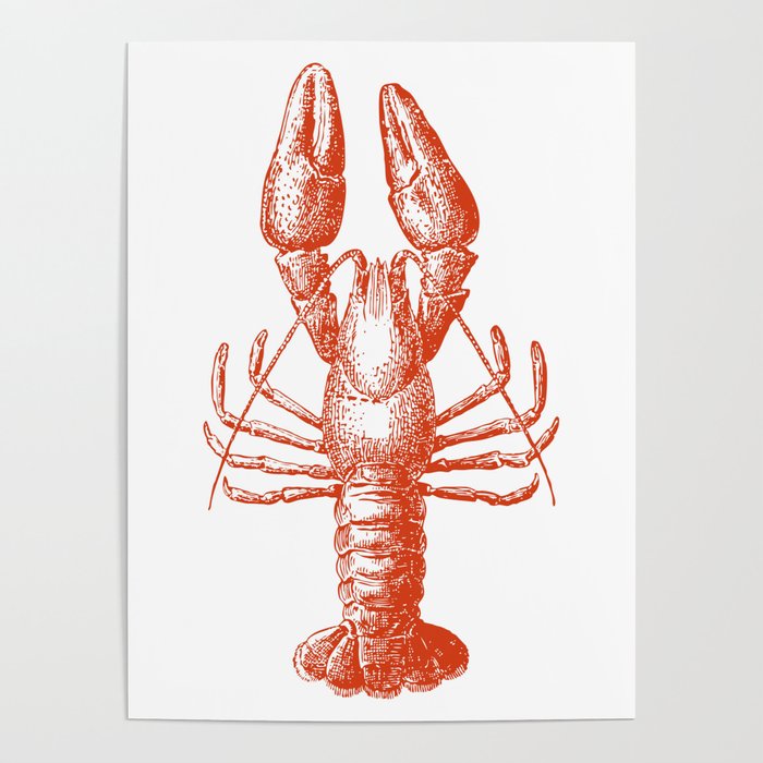Vintage Red Lobster - By The Seashore Poster
