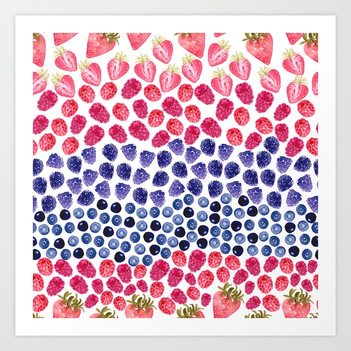 Berry bliss | Watercolor Art Print