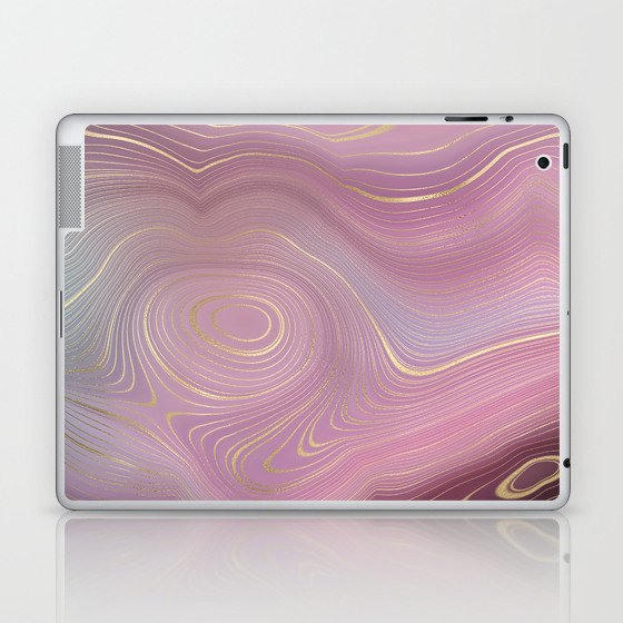 Mauve Rose Gold Agate Geode Luxury Laptop & iPad Skin