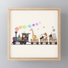 the rainbow train Framed Mini Art Print