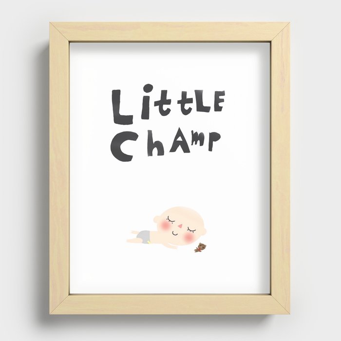 childrens nursery art, new baby art, kids room decor Recessed Framed Print