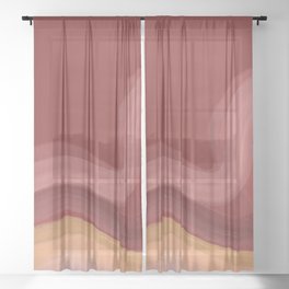 Terracotta wave Sheer Curtain