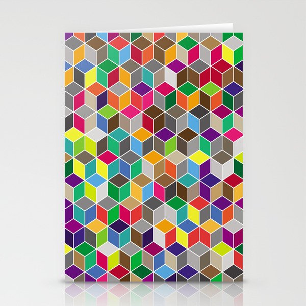 Background from cubes. Vintage illustration Stationery Cards