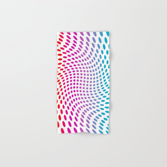 Approaching and receding shapes in CMYK - Optical game 17 Hand & Bath Towel