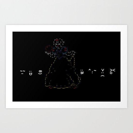 Snow White and the 7 Emoticons Art Print