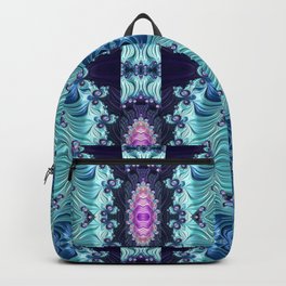 Ice Blue Splendor with Pink Symmetrical Art Backpack