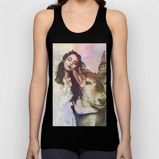 girl & deer Unisex Tank Top
