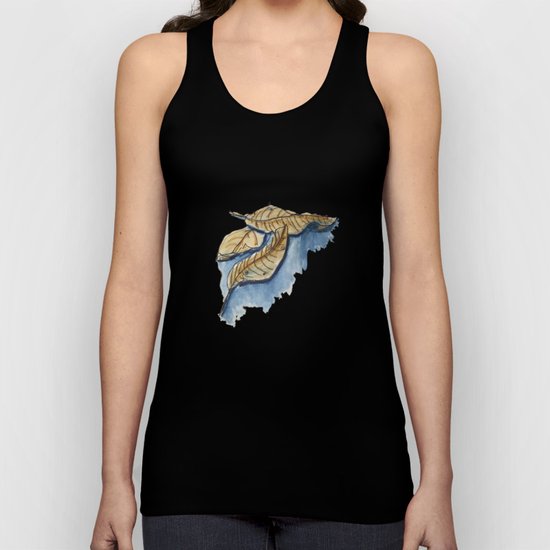 Water Color Leaves Unisex Tank Top