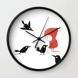 Pepper and birds Wall Clock