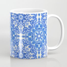 Cobalt Blue & China White Folk Art Pattern Mug