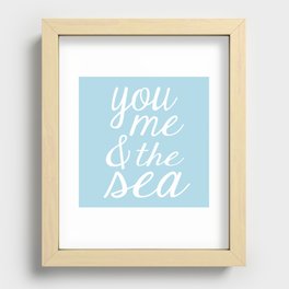 You Me & The Sea - Light Blue Recessed Framed Print