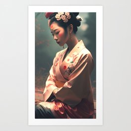 Geisha Meditation Art Print