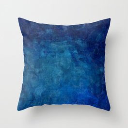 Ocean blue brush shapes Throw Pillow