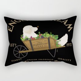 English Cream Golden Retriever Dog Farm Cart Vintage Style Art Rectangular Pillow