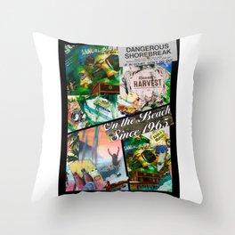 Look Out surf world Throw Pillow