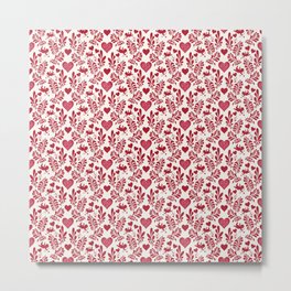 Little Red Cupids and Hearts Collection Metal Print