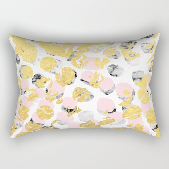 Stellan - Rose Marble Gold abstract art painting modern minimal love rosequartz pastel pink dorm Rectangular Pillow