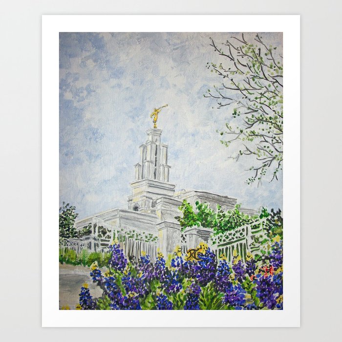 San Antonio Texas Lds Temple Art Print By Bekablo Society6