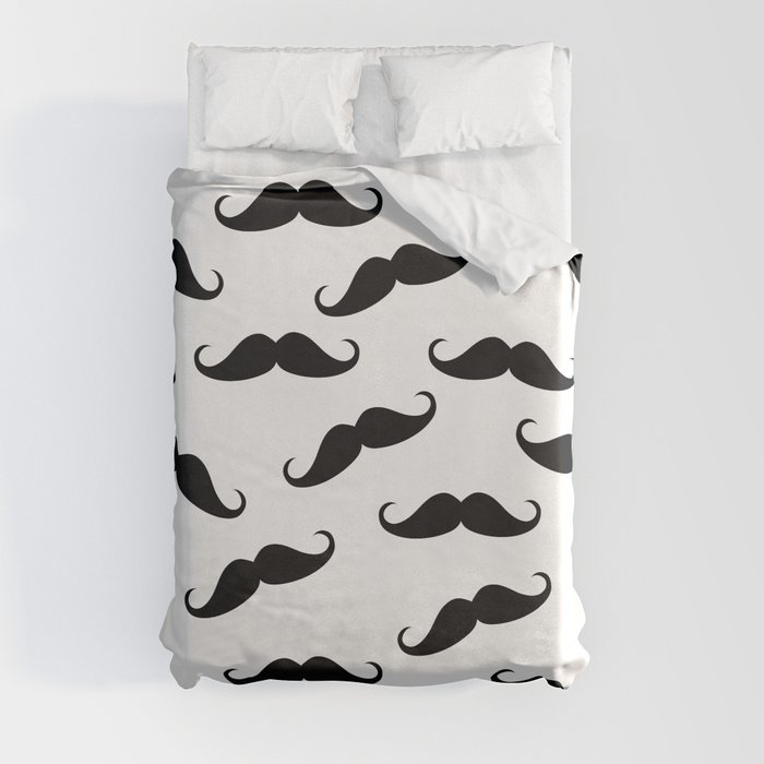 Gentleman mustache pattern Duvet Cover
