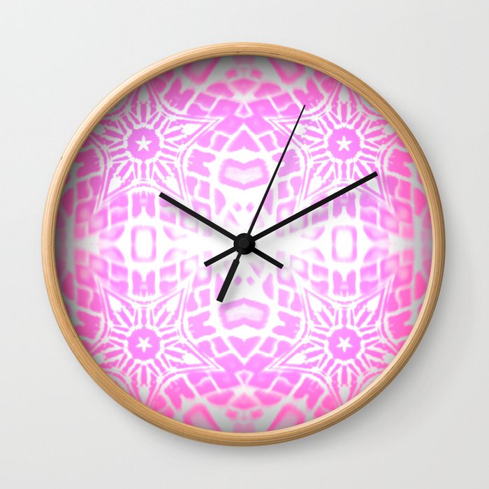 Pink Stars Wall Clock