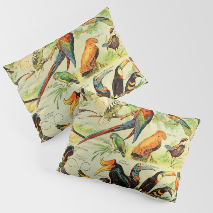 Adolphe Millot "Birds" 1. Pillow Sham