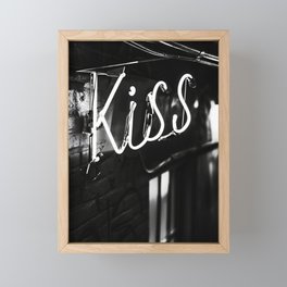 Kiss Neon Lights Framed Mini Art Print