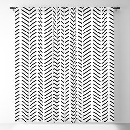 Classic Herringbone Pattern (black/white) Blackout Curtain