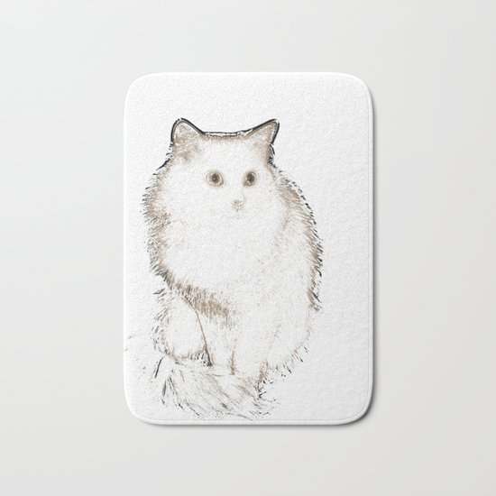 Silent Enquiry-white&sepia Bath Mat