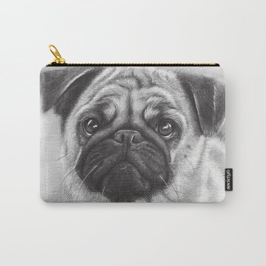 Cute Pug Dog Animal Pugs Portrait Carry-All Pouch