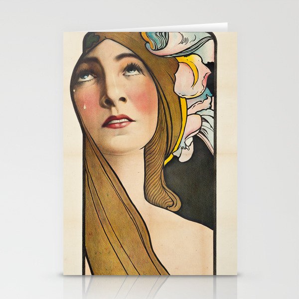 Vintage Sarah Bernhardt Art Nouveau D’après Alphonse Mucha Carey Print, New York poster / posters wall decor Stationery Cards