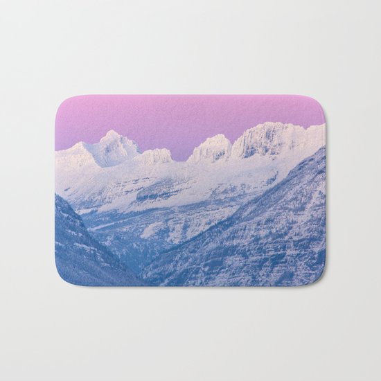 Pink Sunset Mountains Bath Mat