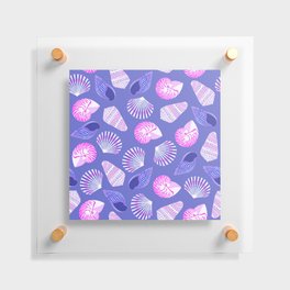Mix Purple and Pink Shell Pattern on Purple Background  Floating Acrylic Print