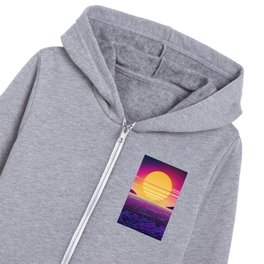 Classic Sunset Synthwave Kids Zip Hoodie