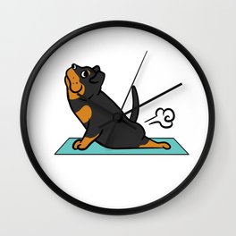 Rottweiler Yoga Pose Wall Clock