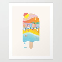 Bright Bondi Beach popsicle Art Print