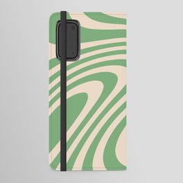 Pastel Green and Cream Groovy Liquid Zebra Abstract Artwork Android Wallet Case