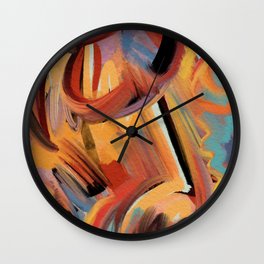 Sacred Fire Dream Abstract Art by Emmanuel Signorino Wall Clock