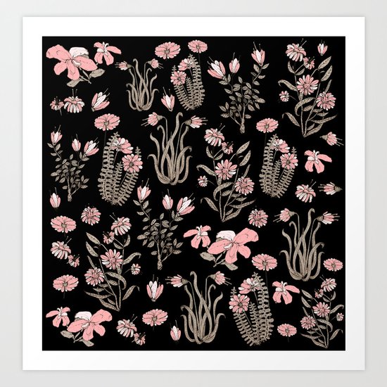 pink garden Art Print