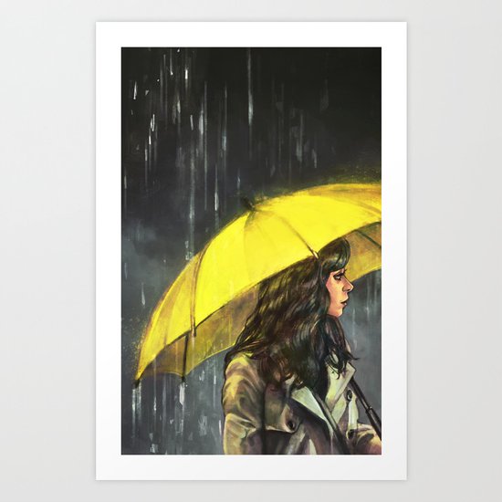 All Upon the Downtown Train Art Print