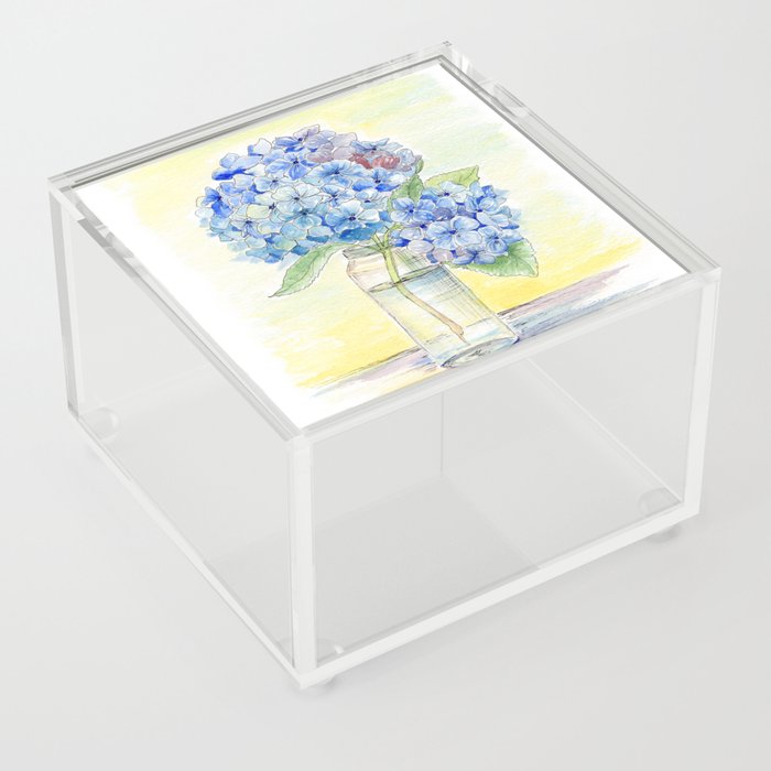 Blue Hydrangea, Still Life Acrylic Box