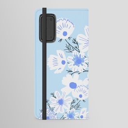 Retro Spring Wildflowers Blue Android Wallet Case