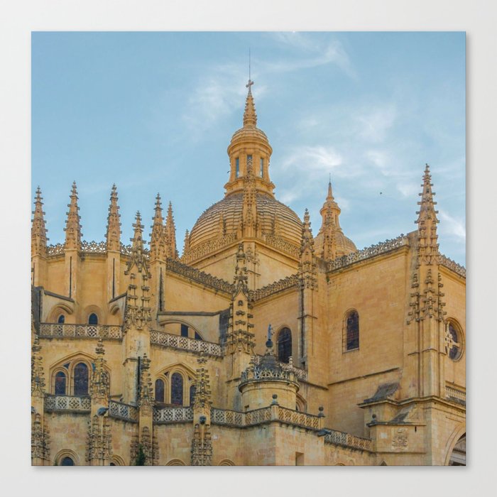 Spain Photography - The Historical Cathedral In Segovia Canvas Print