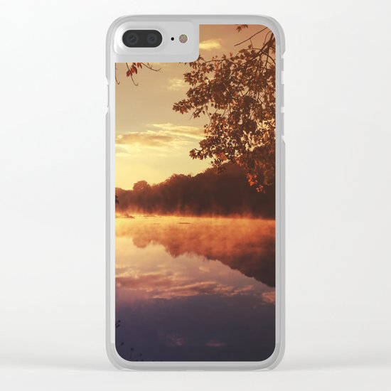 Early morningsun- Forest Sun Lake Trees Clear iPhone Case