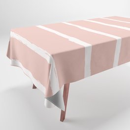 Peach Rose & White Lines  Tablecloth