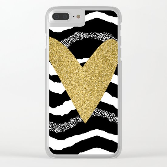 Heart on waves Clear iPhone Case